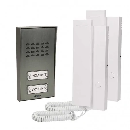 Domofony - zestaw domofonowy dwurodzinny natynkowy vivi multi or-dom-sv-922 orno 