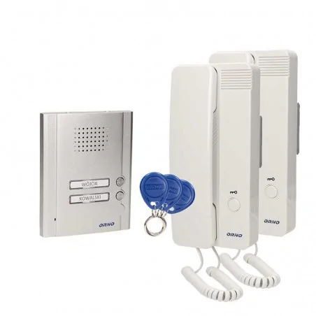 Dzwonki-i-domofony - dwurodzinny zestaw domofonowy z czytnikiem breloków podtynkowy legio multi or-dom-qh-912 orno 