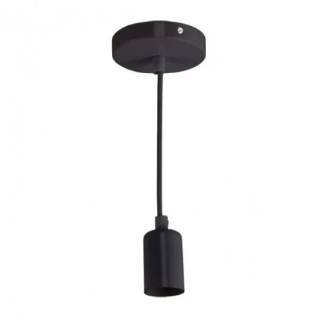 Lampy-sufitowe - oprawa na żarówkę zwisająca czarna uno e27 clg black 03811 ideus 