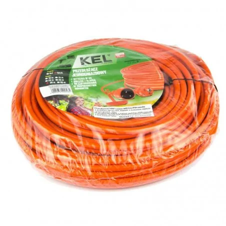 Przedluzacze-elektryczne - ogrodowy przedłużacz jednogniazdowy pomarańczowy z uziemieniem 30m 16a 4000w 3x1,5m po-st/30m plastrol 