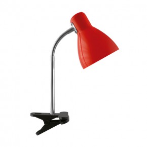 Lampki-biurkowe - czerwona lampka na biurko z klipsem kati e27 02862 ideus