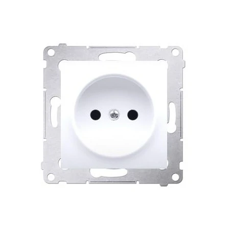 Gniazda-pojedyncze-podtynkowe - białe gniazdo pojedyncze bez uziemienia z przesłonami torów dg1z.01/11 simon 54 kontakt-simon 