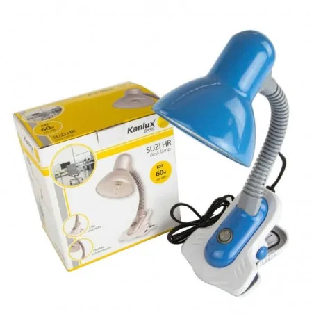 Lampki-biurkowe - niebieska lampka na biurko suzi hr-60-bl kanlux basic 