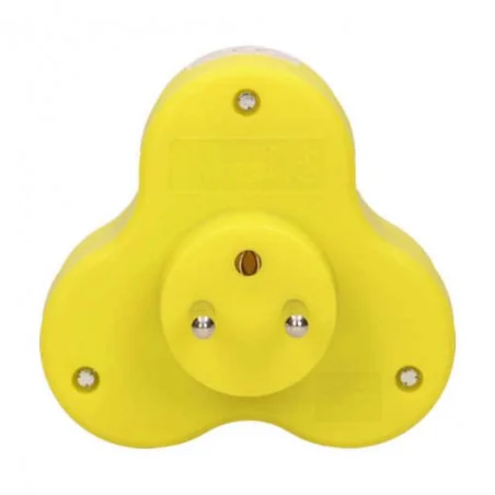 Rozgalezniki - limonkowy rozgalęźnik na trzy gniazda z uziemieniem okrągłe 3x2p+z or-ae-13134/l orno 