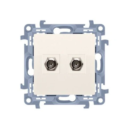 Gniazda-antenowe - kremowe gniazdo antenowe sat podwójne końcowe casf2.01/41 simon 10 kontakt-simon 