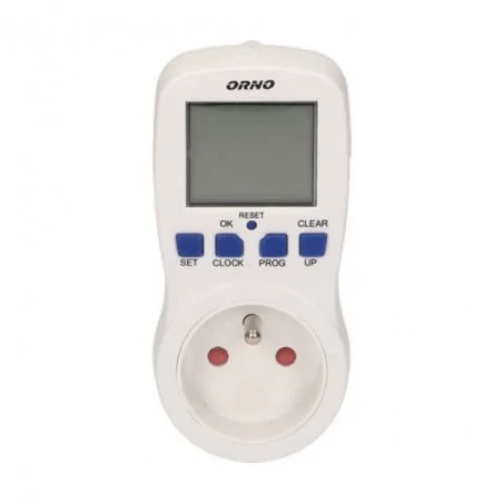 Programatory-czasowe - elektroniczny programator czasowy z wyświetlaczem lcd 16 programów 3680w or-pre-409 orno 