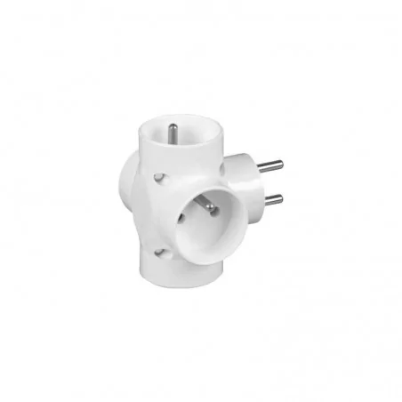 Rozgalezniki - klasyczny biały rozgałęźnik na cztery gniazda z uziemieniem 4x2p+z r-48 orno 