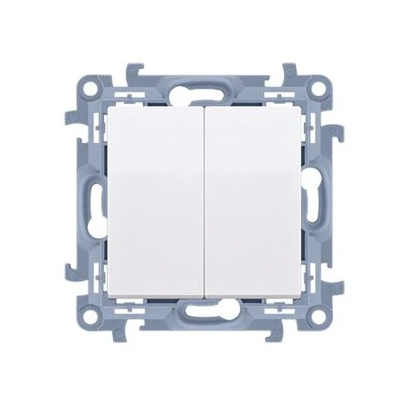 Wylaczniki-podwojne - biały włącznik świecznikowy z podświetleniem led cw5bl.01/11 simon 10 kontakt-simon 