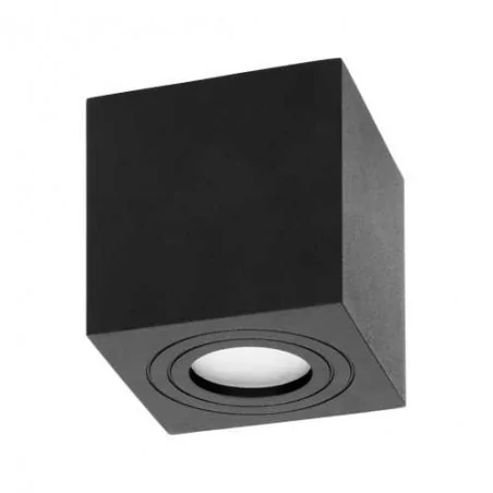 Oprawy-sufitowe - kwadratowa oprawa sufitowa natynkowa czarna ip54 gu10 50w megy dls or-od-6143bgu10 orno 