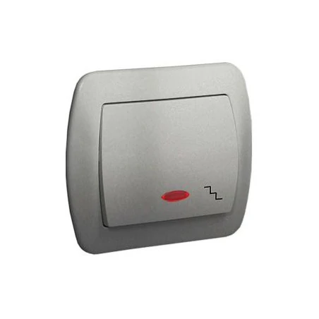 Wylaczniki-schodowe - srebrny włącznik schodowy z podświetleniem aw6l/26 simon akord kontakt-simon 