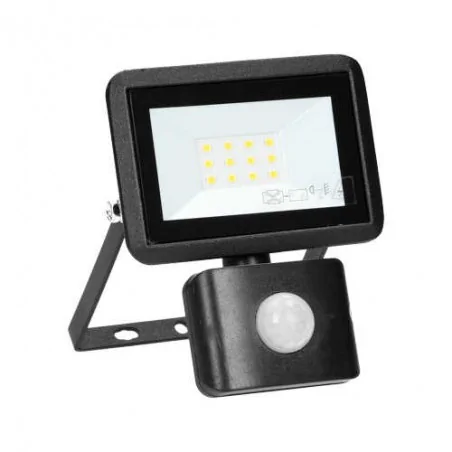 Naswietlacze-led-10w - naświetlacz led z czujnikiem ruchu w kolorze czarnym 10w 4000k ip44 bulled s or-nl-6153blr4 orno 