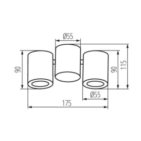 Oprawy-sufitowe - czarna podwójna oprawa sufitowa max.10w 2xgu10 blurro 32952 co-b kanlux 