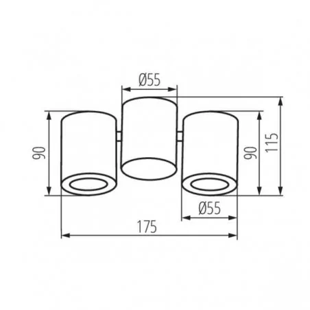 Oprawy-sufitowe - czarna podwójna oprawa sufitowa max.10w 2xgu10 blurro 32952 co-b kanlux 