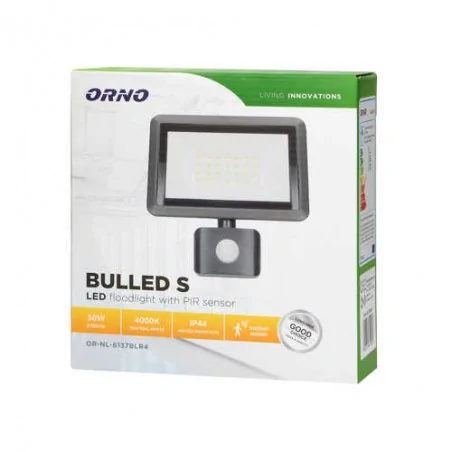 Naswietlacze-led-30w - naświetlacz z czujnikiem ruchu pir o mocy 30w 4000k 2400lm bulled s or-nl-6137blr4 orno 