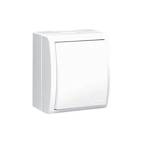 Wylaczniki-jednobiegunowe - biały włącznik jednobiegunowy natynkowy z podświetleniem ip54 aqw1l/11 simon aquarius kontakt-simon 