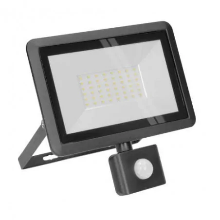 Naswietlacze-led-50w-i-wiecej - czarny naświetlacz led z czujnikiem ruchu 50w 4000k ip44 bulled s or-nl-6138blr4 orno 