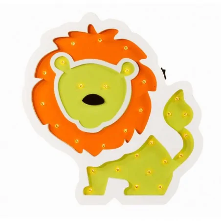 Oswietlenie-do-pokoju-dzieciecego - lampa drewniana led na baterie lew polux 