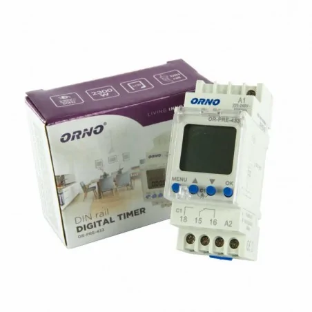 Sterowanie-czasowe - elektroniczny programator czasowy na szynę din or-pre-433 orno 