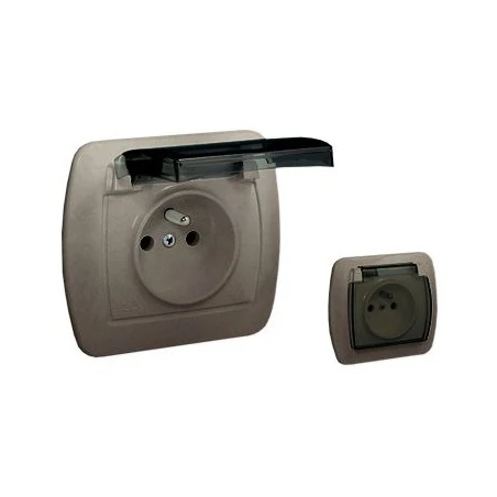 Gniazda-elektryczne - satynowe gniazdo pojedyncze z uziemieniem ip44 agz1be/29a simon akord kontakt-simon 