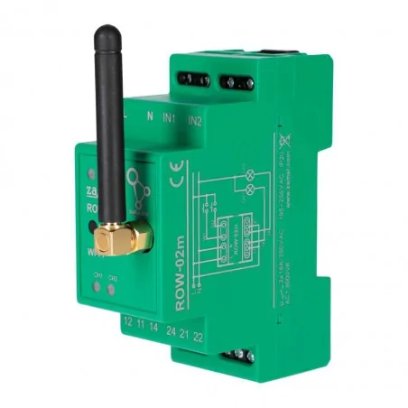 Sterowniki-i-odbiorniki - odbiornik modułowy wi-fi 2-kanałowy na szynę row-02m 16a supla zamel 