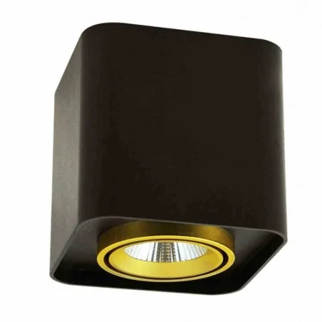 Oprawy-sufitowe - oprawa natynkowa led xeno kwadrat czarno-złoty 3000k 15w 1200lm polux 