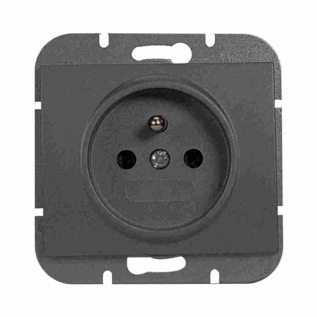 Gniazda-pojedyncze-podtynkowe - czarne gniazdo pojedyncze z uziemieniem onyx pt-16o abex 