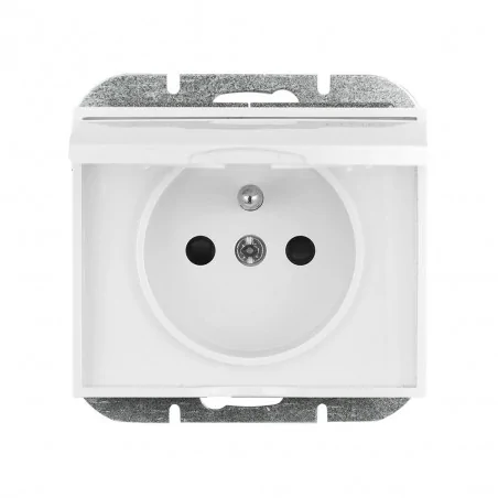 Gniazda-pojedyncze-podtynkowe - hermetyczne gniazdo pojedyncze z uziemieniem z białą klapką onyx pt-16oh abex 