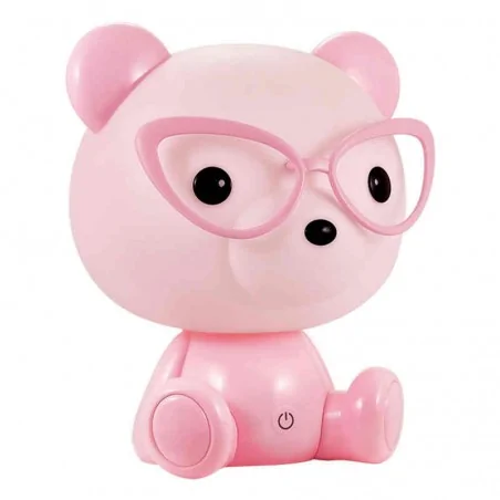 Oswietlenie-do-pokoju-dzieciecego - lampka nocna różowy miś okularnik led 2,5w 308245 polux 