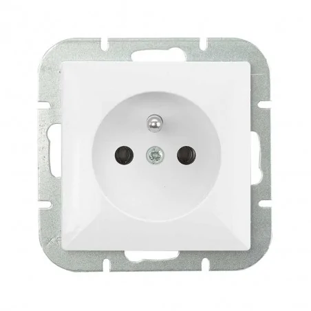 Gniazda-elektryczne - gniazdo białe z uziemieniem pt-16p perła abex 