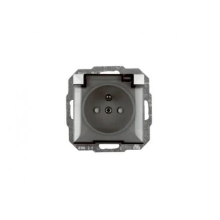 Gniazda-elektryczne - gniazdo pojedyncze bryzgoszczelne z klapką białe pt-16phl perła abex 