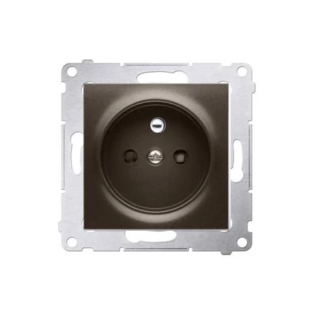 Gniazda-elektryczne - gniazdo pojedyncze z uziemieniem z przesłonami brązowy mat dgz1z.01/46 simon 54 kontakt-simon 