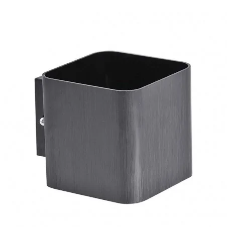 Kinkiety-do-salonu - kinkiet oświetleniowy kwadrat czarny szczotkowany g9 izar polux 