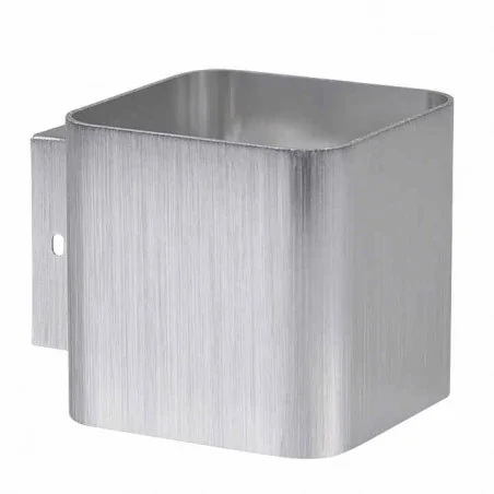 Kinkiety-do-salonu - kinkiet oświetleniowy kwadrat srebrny szczotkowany g9 izar polux 