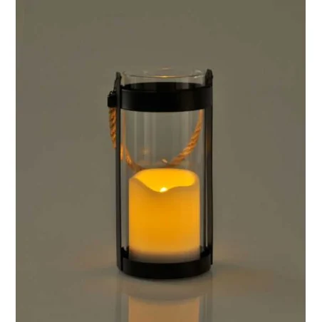 Latarenki-ogrodowe - latarenka solarna ogrodowa z bardzo ciepłym światłem 2200k czarny/przezroczysty askoy 313225 polux 