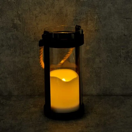 Latarenki-ogrodowe - latarenka solarna ogrodowa z bardzo ciepłym światłem 2200k czarny/przezroczysty askoy 313225 polux 