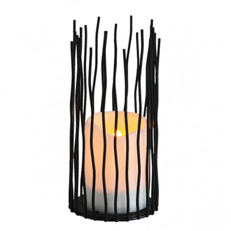 Latarenki-ogrodowe - latarenka ogrodowa czarna ciepłe światło 2200k ip44 nyborg 313256 polux 