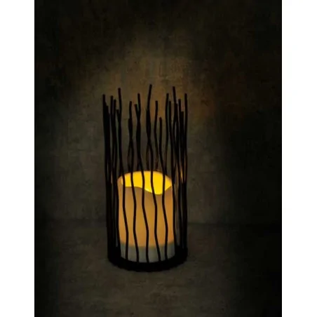 Latarenki-ogrodowe - latarenka ogrodowa czarna ciepłe światło 2200k ip44 nyborg 313256 polux 