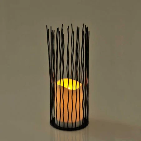 Latarenki-ogrodowe - dekoracyjna latarenka ogrodowa czarna ciepłe światło 2200k ip44 35cm nyborg xl 313294 polux 