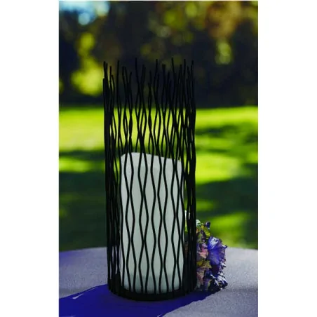 Latarenki-ogrodowe - dekoracyjna latarenka ogrodowa czarna ciepłe światło 2200k ip44 35cm nyborg xl 313294 polux 