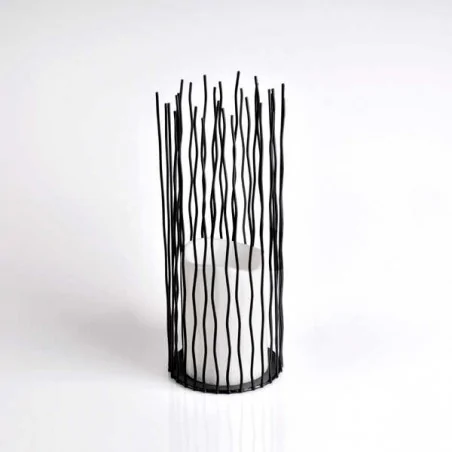 Latarenki-ogrodowe - dekoracyjna latarenka ogrodowa czarna ciepłe światło 2200k ip44 35cm nyborg xl 313294 polux 