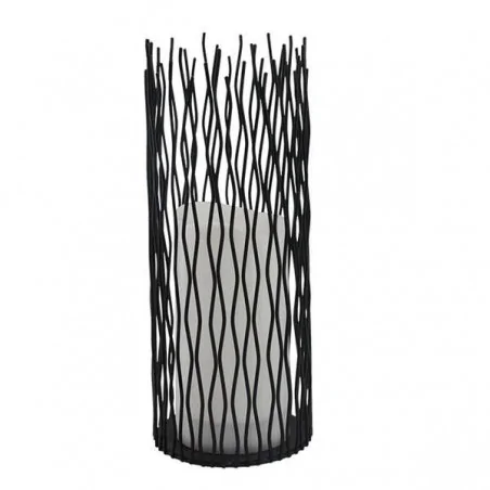 Latarenki-ogrodowe - dekoracyjna latarenka ogrodowa czarna ciepłe światło 2200k ip44 35cm nyborg xl 313294 polux 