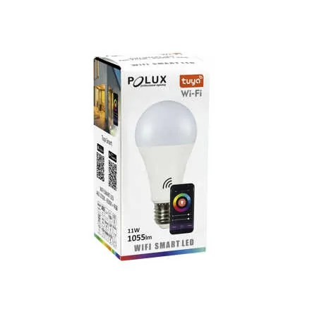 Gwint-trzonek-e27 - żarówka led sterowana smartfonem o mocy 11w tuya a65 e27 1055lm 3000k/4000k/6500k+rgb wifi smart led 313812 polux 