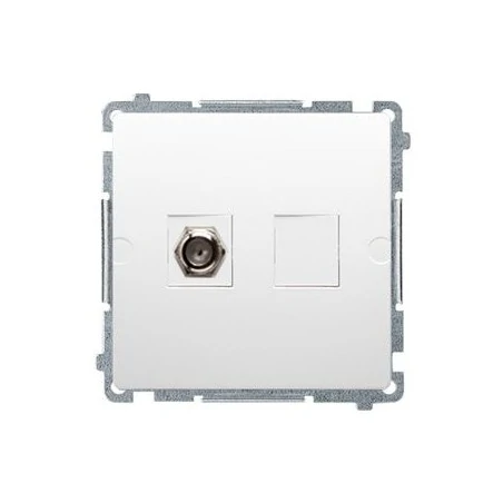 Gniazda-antenowe - białe gniazdo antenowe typu „f” bmaf1.01/11 seria simon basic kontakt-simon 