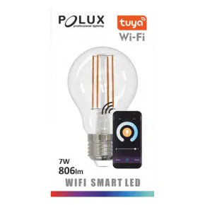 Gwint-trzonek-e27 - żarówka led z dekoracyjnymi filamentami sterowana smartfonem przez wi-fi e27 7w 806lm wi-fi smart led 313836 polux 