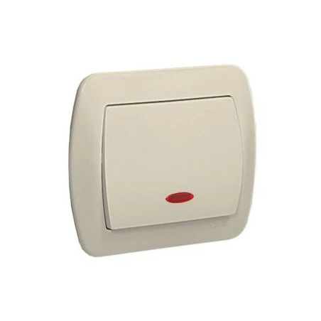 Wylaczniki-jednobiegunowe - beżowy włącznik jednobiegunowy z podświetleniem  aw1l/12 simon akord kontakt-simon 