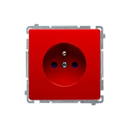 Gniazda-elektryczne - czerwone gniazdo wtyczkowe z uziemieniem bmgzd.01/22 simon basic kontakt-simon 