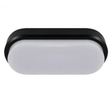 Plafony - plafon hermetyczny led owalny czarny 18w 4000k ip65 03799 aron led l ideus 