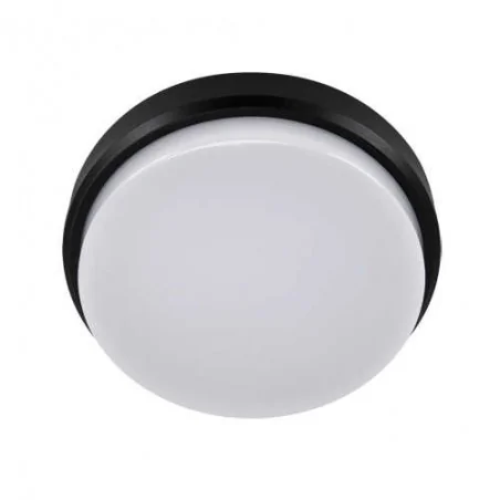 Plafony - okrągły plafon led na zewnątrz czarny 12w 4000k aron led c 03800 ideus 