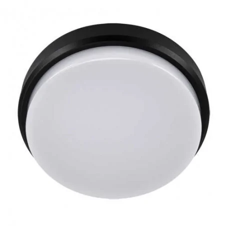 Plafony - hermetyczny okrągły plafon led czarny 18w 4000k ip65 aron led c 03801 ideus 