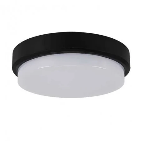 Plafony - hermetyczny okrągły plafon led czarny 18w 4000k ip65 aron led c 03801 ideus 